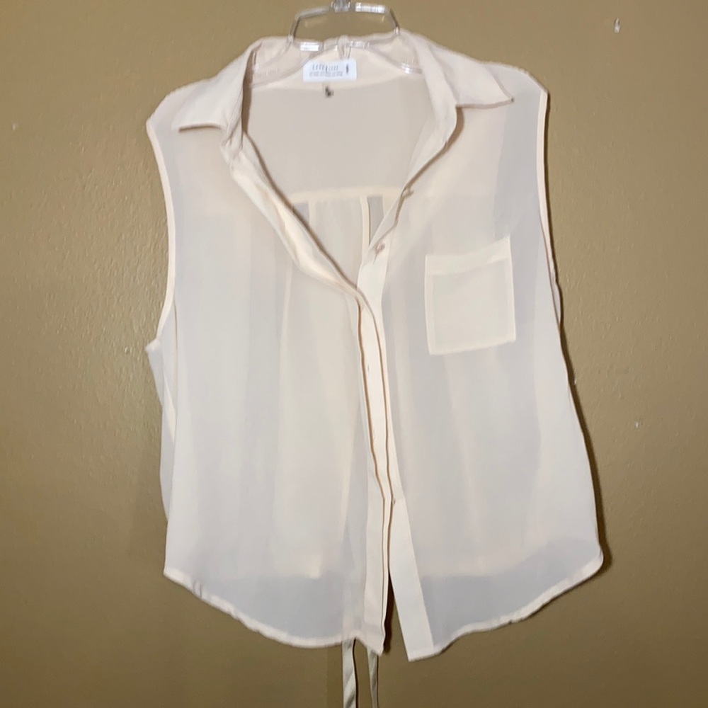 Sheer cream blouse